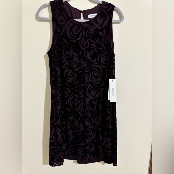 Calvin Klein Dresses & Skirts - Calvin Klein Velvet Textured Mini Dress, Aubergine and Purple